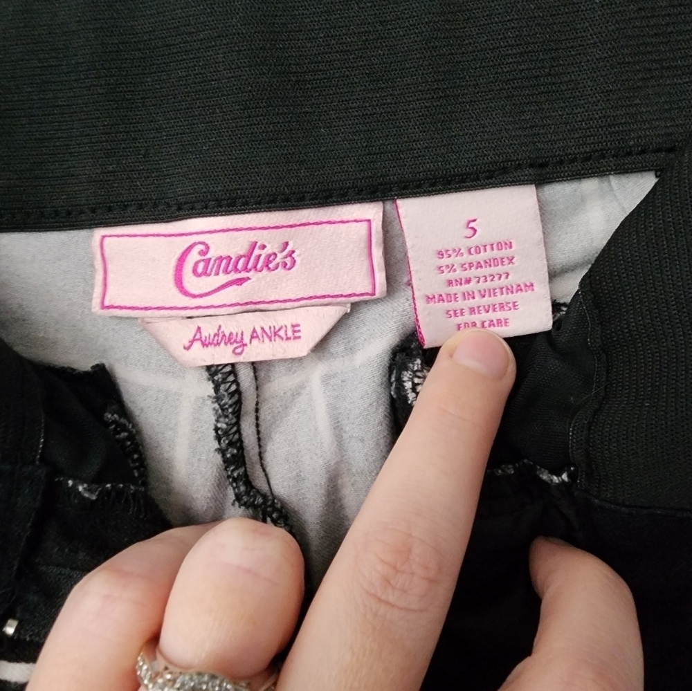 Candies Audrey Ankle Black And White Capris Size 5 - Picture 3 of 5